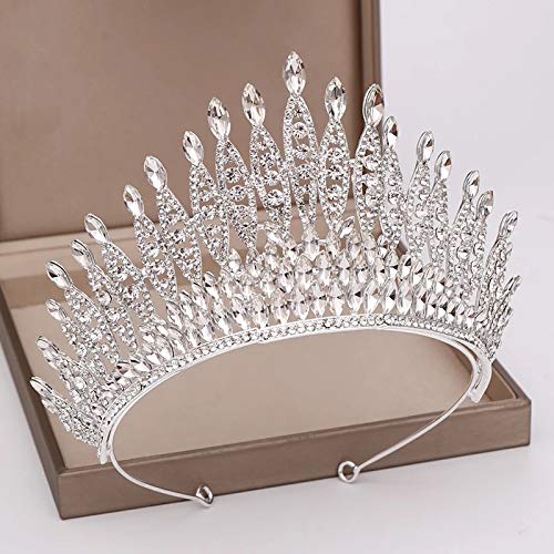 KODENG Trendy Silver Color Rhinestone Crystal Queen Big Crown Bridal Wedding Tiara Women Beauty pageant Bridal Hair Accessories Jewelry