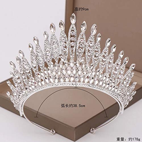 KODENG Trendy Silver Color Rhinestone Crystal Queen Big Crown Bridal Wedding Tiara Women Beauty pageant Bridal Hair Accessories Jewelry
