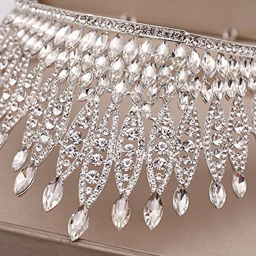 KODENG Trendy Silver Color Rhinestone Crystal Queen Big Crown Bridal Wedding Tiara Women Beauty pageant Bridal Hair Accessories Jewelry