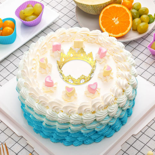 Jaciya Gold Crown Cake Topper Gold Tiara Cake Toppers for Wedding Birthday Party Decorations