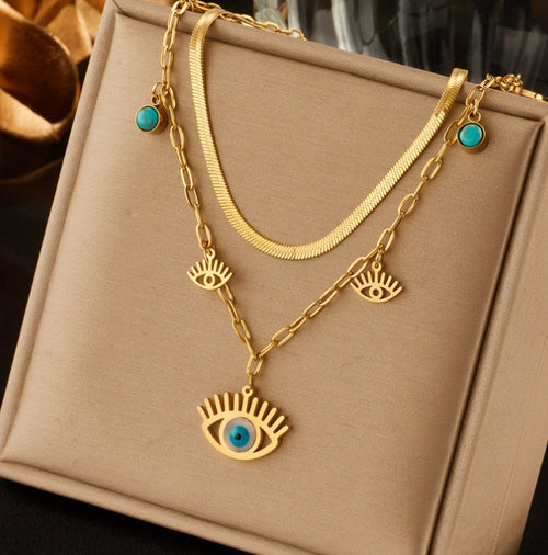 Multi layer Evil Eye Necklace