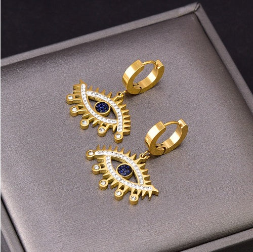 Stylish Gold Evil Eye Earring