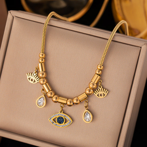 Stylish Gold Evil Eye Necklace