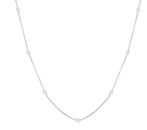 Sterling Silver Small Pearl Necklace