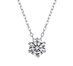 Solitaire Sterling Silver Necklace