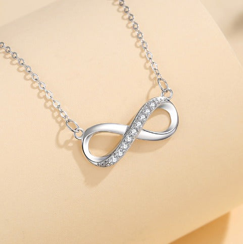 Stylish Sterling Silver Infinity Necklace
