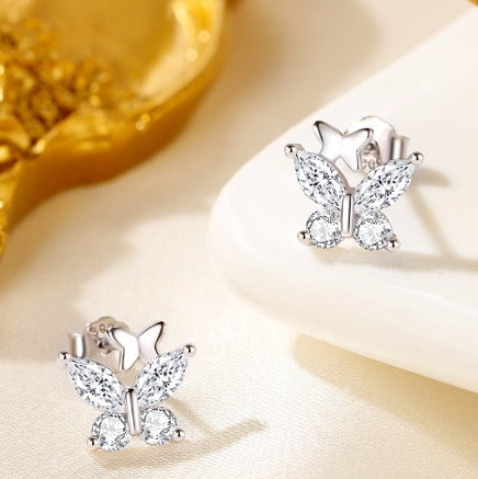 Sterling Silver Butterfly Stud Earring