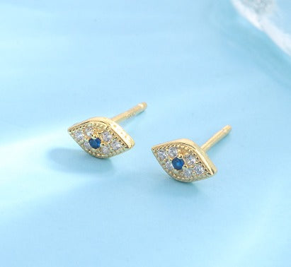 Evil Eye Sterling Silver Stud Earring