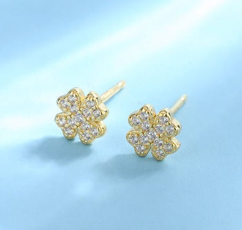 Sterling Silver Lucky Leaf Stud Earring
