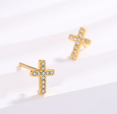 Sterling Silver Cross Earring