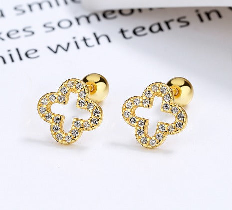 Sterling Silver Lucky Leaf Earring