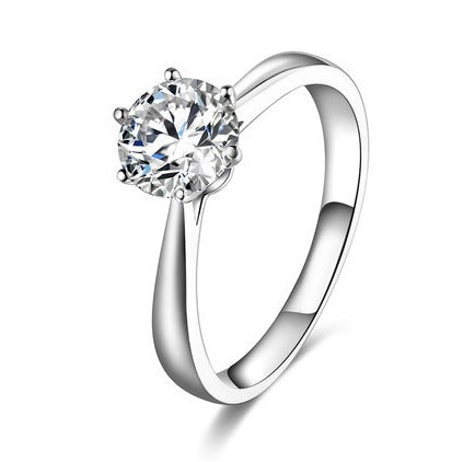 Solitaire Sterling Silver Ring