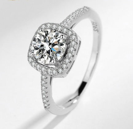 Elegant Sterling Silver Square Ring