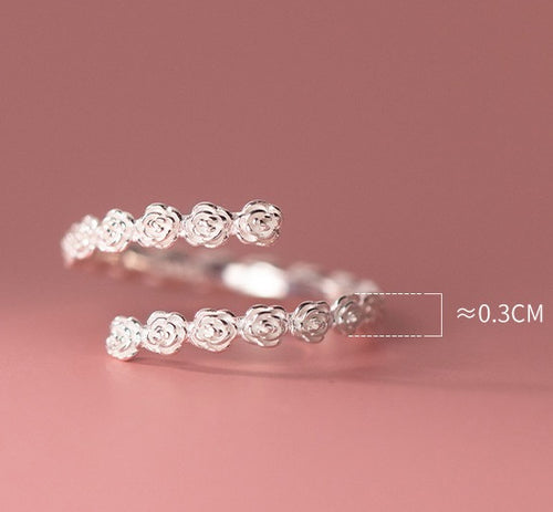 Sterling Silver Rose Twirl Ring