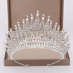 KODENG Trendy Silver Color Rhinestone Crystal Queen Big Crown Bridal Wedding Tiara Women Beauty pageant Bridal Hair Accessories Jewelry