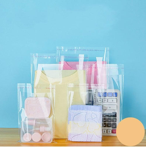 Clear Self-Adhesive Plastic Book Covers, , Pack of 100 : C5:180+{230+40}MM Transparent Protective School Book Wrapping Film