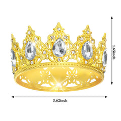 Jaciya Gold Crown Cake Topper Gold Tiara Cake Toppers for Wedding Birthday Party Decorations