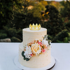 Jaciya Gold Crown Cake Topper Gold Tiara Cake Toppers for Wedding Birthday Party Decorations