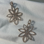 Large Shimmering Flower Earrings