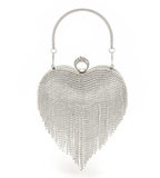 Silver Heart Clutch Bag