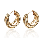 Twisted Gold Swirl Hoop