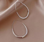 Thin Silver Open Hoop Earrings