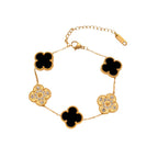 Mix Black Lucky Leaf Gold Bracelet