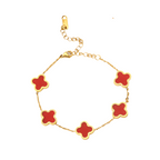 Red Lucky Leaf Gold Bracelet