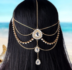 Gold Diamond Drape Crystal Headchain