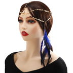 Dark Blue Feather Headchain