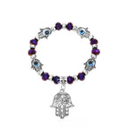 Evil Eye Purple Diamond Bracelet