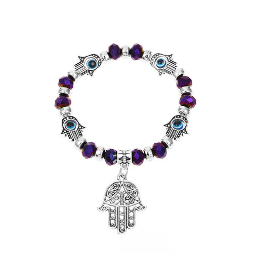 Evil Eye Purple Diamond Bracelet