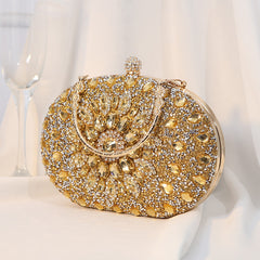 Diamond Flower Clutch Bag