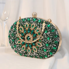 Diamond Flower Clutch Bag