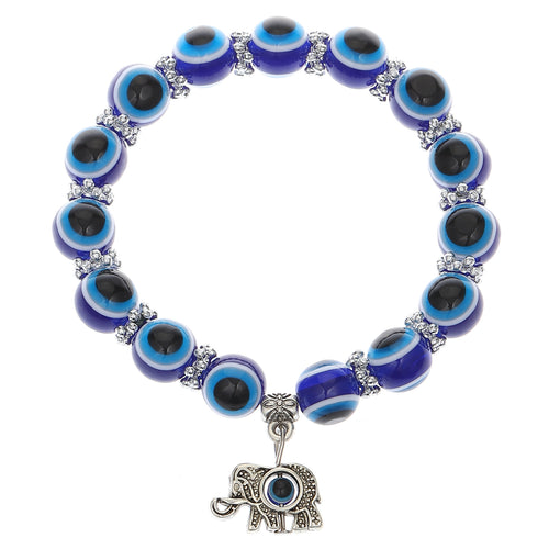 Evil Eye Elephant Charm Bracelet