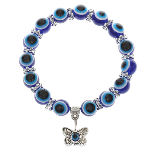 Evil Eye Butterfly Charm Bracelet