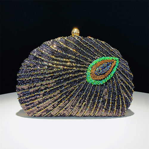 Shimmering Leaf Clutch Bag