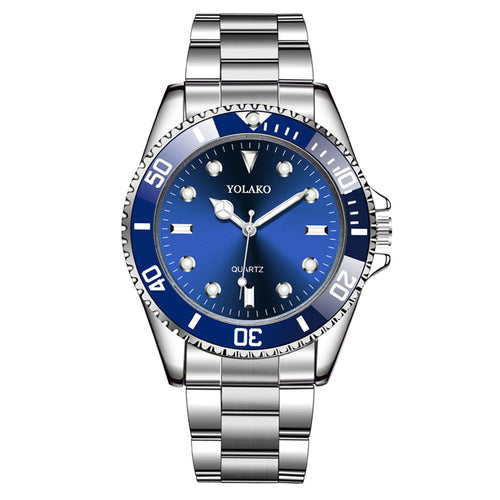 Blue Dial Steel Watch