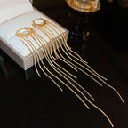 Long Gold Drape Earrings