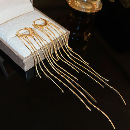 Long Gold Drape Earrings