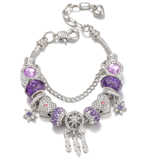 Purple Charm Bracelet