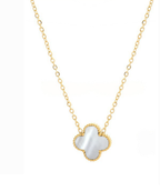 White Lucky Leaf Necklace