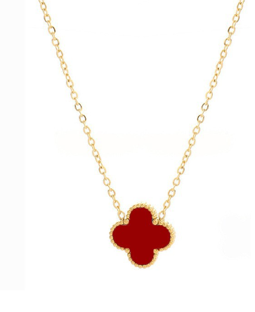 Red Lucky Leaf Necklace