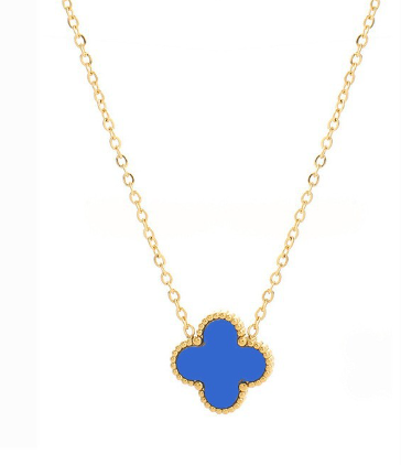 Blue Lucky Leaf Necklace