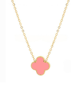 Pink Lucky Leaf Necklace